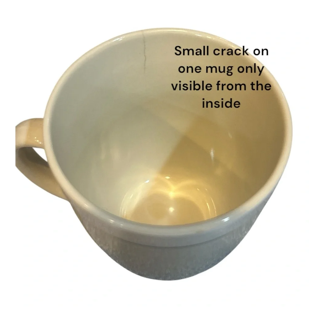 Gibson Cream and Navy Coffee Mug Set of 3